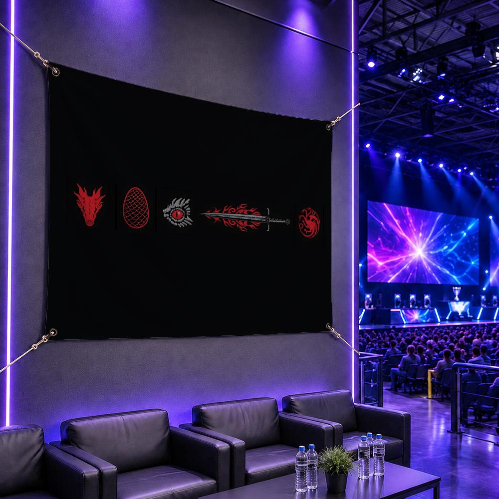 Esports Gaming Banner - 유명한 클랜 H-House TargaryenS 플래그 게임
