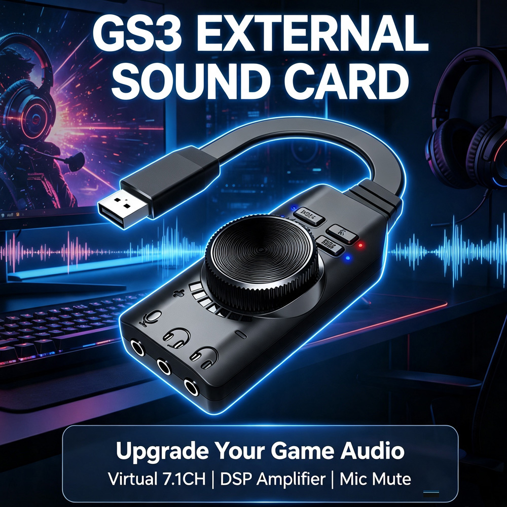 Gaming Headset 7.1 - 3.5mm 7.1 채널 USB 어댑터 외장