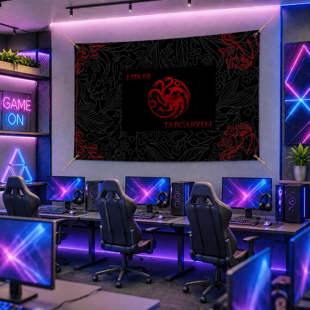 유명한 클랜 H-House TargaryenS 플래그  - Esports Gaming Banner 리뷰 및 가격