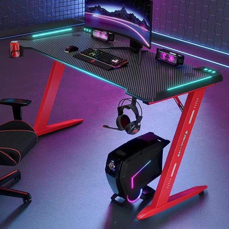 Rgb 탄소 섬유 주변 조명 게임용 책상 e스포츠 카페 - Esports Gaming Cafe 리뷰 및 가격