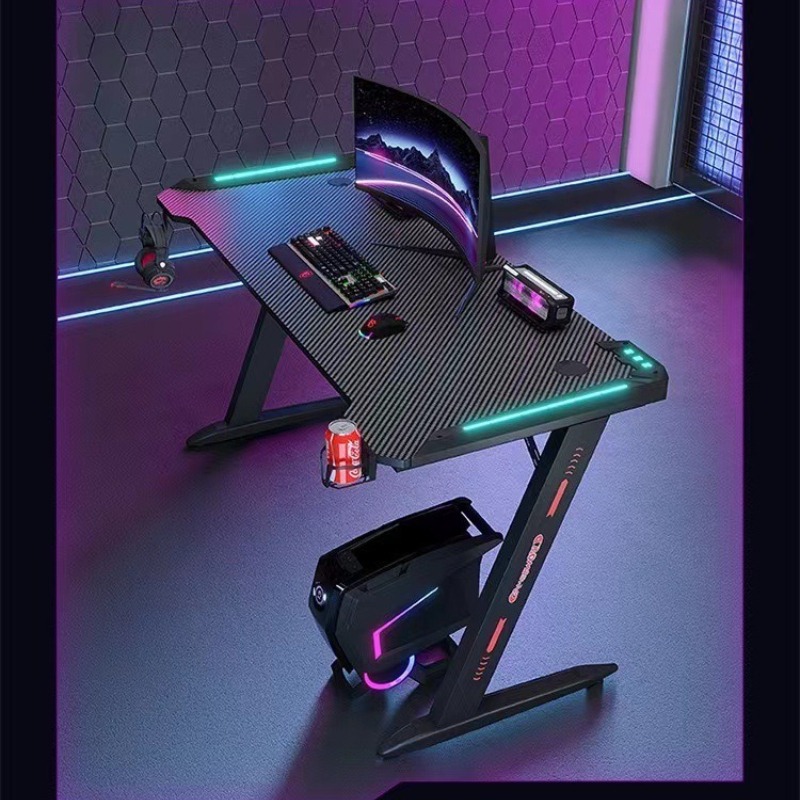 Rgb 탄소 섬유 주변 조명 게임용 책상 e스포츠 카페 - Esports Gaming Cafe 리뷰 및 가격